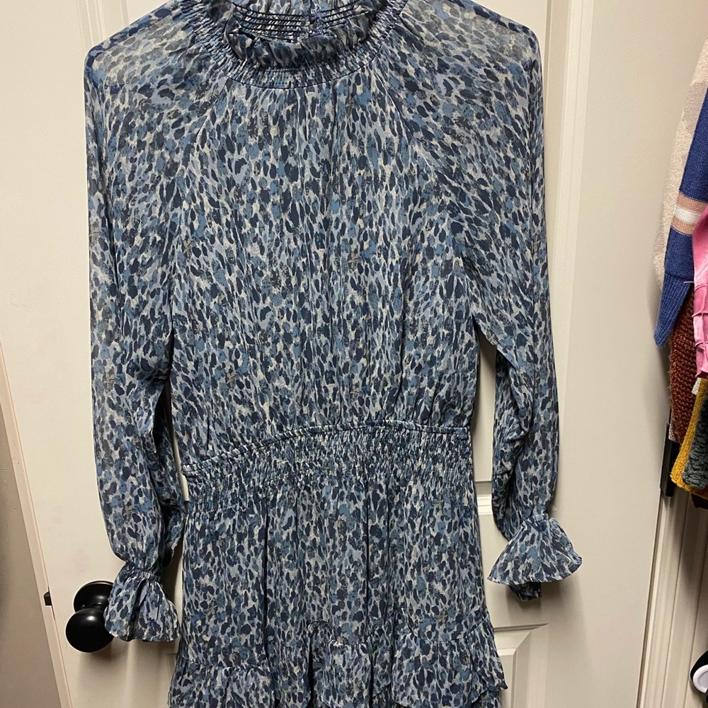 Blue leopard dress